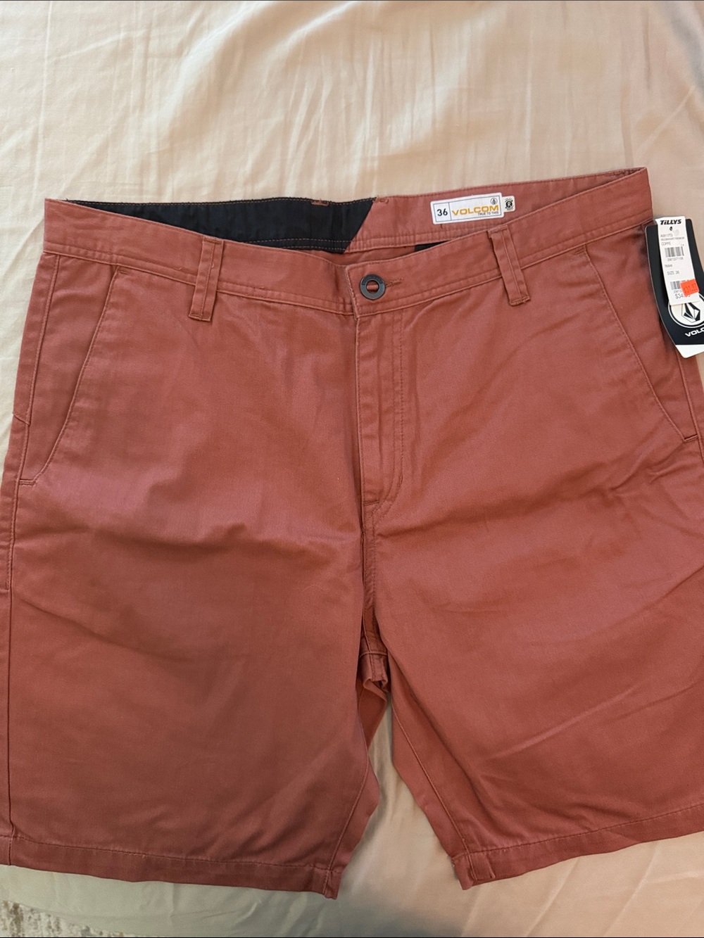 Volcom Men's Rust-Toned Chino Shorts